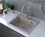 Kép Mofém Zenit 1B 560x510mm (1 medence) beépíthető bézs gránit mosogató szifoncsomaggal