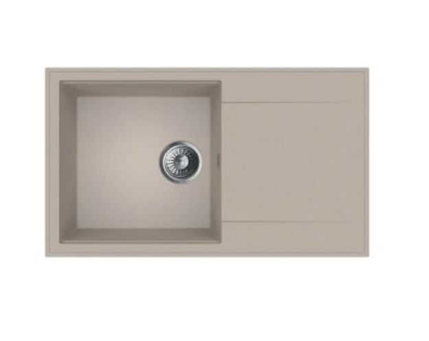 Kép Mofém Zenit 78 1B 1D 780x460mm (1 medence, 1 csepptálca) beépíthető bézs gránit mosogató szifoncsomagga