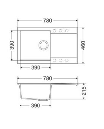 Mutassa a/az Mofém Zenit 78 1B 1D 780x460mm (1 medence, 1 csepptálca) beépíthető metál fekete gránit mosogató szifoncsomaggal részleteit Kép Mofém Zenit 78 1B 1D 780x460mm (1 medence, 1 csepptálca) beépíthető metál fekete gránit mosogató szifoncsomaggal
