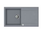 Kép Mofém Zenit 86 1B 1D 860x460mm (1 medence, 1 csepptálca) beépíthető szürke gránit mosogató szifoncsomaggal