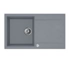 Kép Mofém Zenit 78 1B 1D 780x460mm (1 medence, 1 csepptálca) beépíthető szürke gránit mosogató szifoncsomaggal