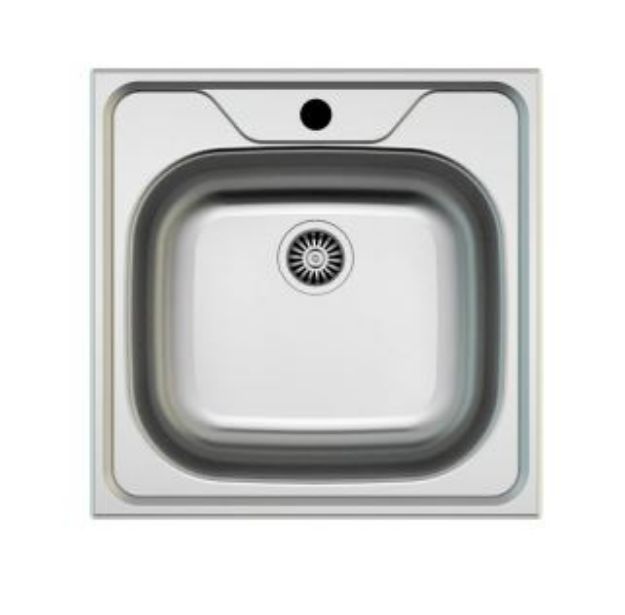 Kép Mofém EVO2 1B 435x435mm (1 medence) beépíthető mosogató szifoncsomaggal