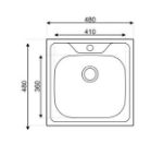 Kép Mofém EVO2 1B 435x435mm (1 medence) beépíthető mosogató szifoncsomaggal