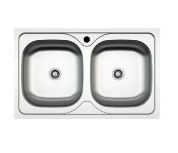 Kép Mofém EVO2 2B 800x500mm (2 medence) beépíthető mosogató szifoncsomaggal
