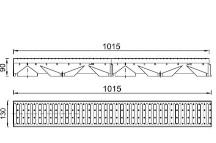 Mutassa a/az Styron Folyóka 1m-es horganyzott acél fedráccsal részleteit Kép Styron Folyóka 1m-es horganyzott acél fedráccsal