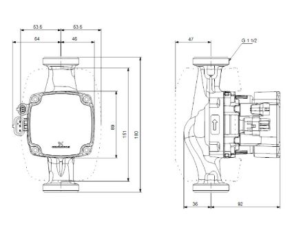 Mutassa a/az Grundfos ALPHA2 GO 25-75 180 A-energiaosztályú, fűtési keringető szivattyú részleteit Kép Grundfos ALPHA2 GO 25-75 180 A-energiaosztályú, fűtési keringető szivattyú