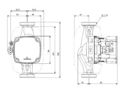 Mutassa a/az Grundfos ALPHA2 GO 25-60 180 A-energiaosztályú, fűtési keringető szivattyú részleteit Kép Grundfos ALPHA2 GO 25-60 180 A-energiaosztályú, fűtési keringető szivattyú