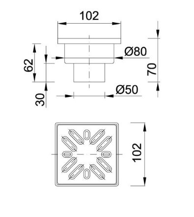Mutassa a/az Styron Épített zuhanytálcához lefolyószelep DN50mm, 100 x 100mm rozsdamentes ráccsal, függőleges részleteit Kép Styron Épített zuhanytálcához lefolyószelep DN50mm, 100 x 100mm rozsdamentes ráccsal, függőleges