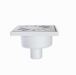 Kép Styron Épített zuhanytálcához szifon DN32mm, 100 x 100mm alsós rozsdamentes ráccsal