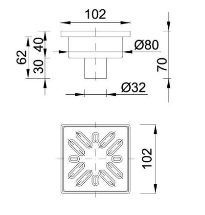 Mutassa a/az Styron Épített zuhanytálcához szifon DN32mm, 100 x 100mm alsós rozsdamentes ráccsal részleteit Kép Styron Épített zuhanytálcához szifon DN32mm, 100 x 100mm alsós rozsdamentes ráccsal