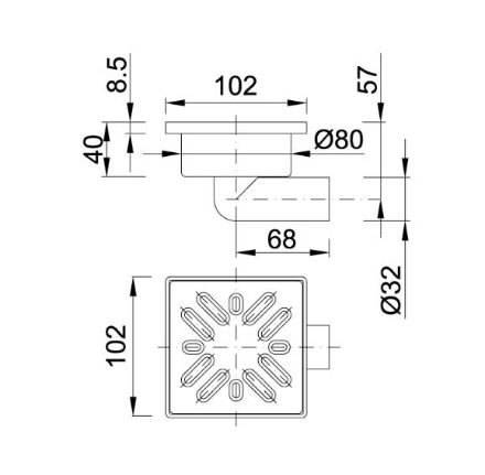 Mutassa a/az Styron Épített zuhanytálcához szifon DN32mm, 100 x 100mm rozsdamentes ráccsal. részleteit Kép Styron Épített zuhanytálcához szifon DN32mm, 100 x 100mm rozsdamentes ráccsal.