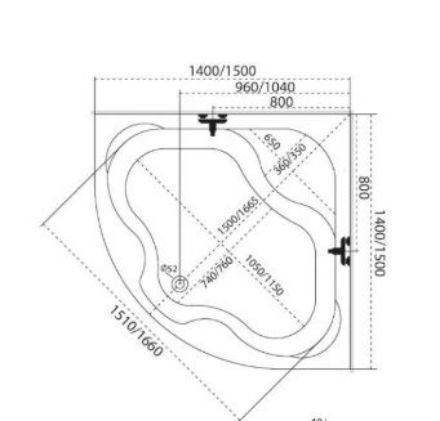 Mutassa a/az M-ACRYL Samanta 140x140 akryl fürdőkád lábbal részleteit Kép M-ACRYL Samanta 140x140 akryl fürdőkád lábbal