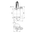 Kép Grundfos Unilift KP 350-AV-1 (5m kábel) szennyezettvíz-szivattyú, függőleges úszókapcsolóval