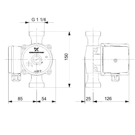 Mutassa a/az Grundfos UP 20-45 N, HMV cirkulációs szivattyú részleteit Kép Grundfos UP 20-45 N, HMV cirkulációs szivattyú