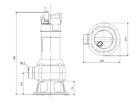 Mutassa a/az Grundfos Unilift AP 50.B.50.08.A1.V (10m kábel) szennyezett- és szennyvíz szivattyú úszókapcsolóval részleteit Kép Grundfos Unilift AP 50.B.50.08.A1.V (10m kábel) szennyezett- és szennyvíz szivattyú úszókapcsolóval