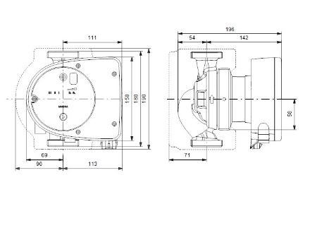 Mutassa a/az Grundfos MAGNA1 32-80 N 180, HMV cirkulációs szivattyú részleteit Kép Grundfos MAGNA1 32-80 N 180, HMV cirkulációs szivattyú