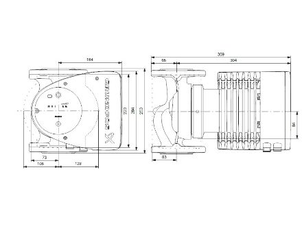 Mutassa a/az Grundfos MAGNA1 40-120 F N, HMV cirkulációs szivattyú részleteit Kép Grundfos MAGNA1 40-120 F N, HMV cirkulációs szivattyú