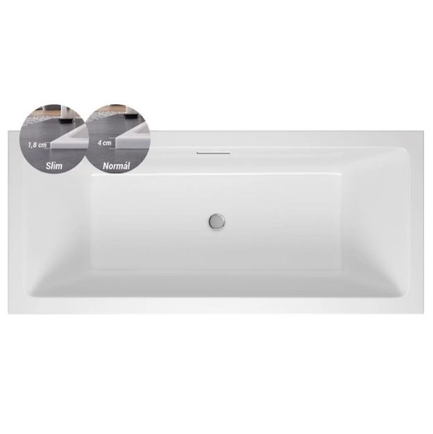 Kép M-ACRYL Sabina Slim PRO 180x80 akryl fürdőkád lábbal