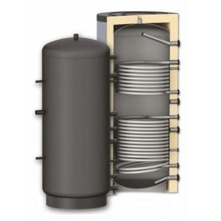 Mutassa a/az Sunsystem PR2 800 puffertároló 800 l. 2 csőkígyóval, szigeteléssel részleteit Kép Sunsystem PR2 800 puffertároló 800 l. 2 csőkígyóval, szigeteléssel