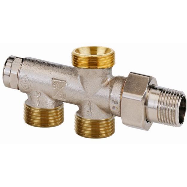 Kép Heimeier 1/2˝ Alsó szeleptest egycsöves fűtéshez, padló felöli bekötéssel, elzárható. (M24x1,5mm)