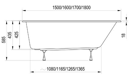 Mutassa a/az Ravak Bathtub CHROME SLIM 150x70 snowwhite részleteit Kép Ravak Bathtub CHROME SLIM 150x70 snowwhite
