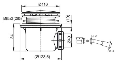 Mutassa a/az Ravak Professional 90 zuhanytálca szifon, matt fehér részleteit Kép Ravak Professional 90 zuhanytálca szifon, matt fehér