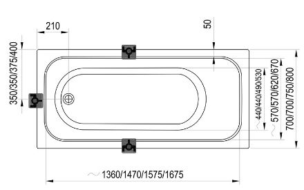 Mutassa a/az Ravak Bathtub CHROME SLIM 160x70 snowwhite részleteit Kép Ravak Bathtub CHROME SLIM 160x70 snowwhite