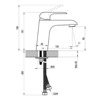 Mutassa a/az Ravak FL 014.00 Álló mosdócsaptelep leeresztő nélkül részleteit Kép Ravak FL 014.00 Álló mosdócsaptelep leeresztő nélkül