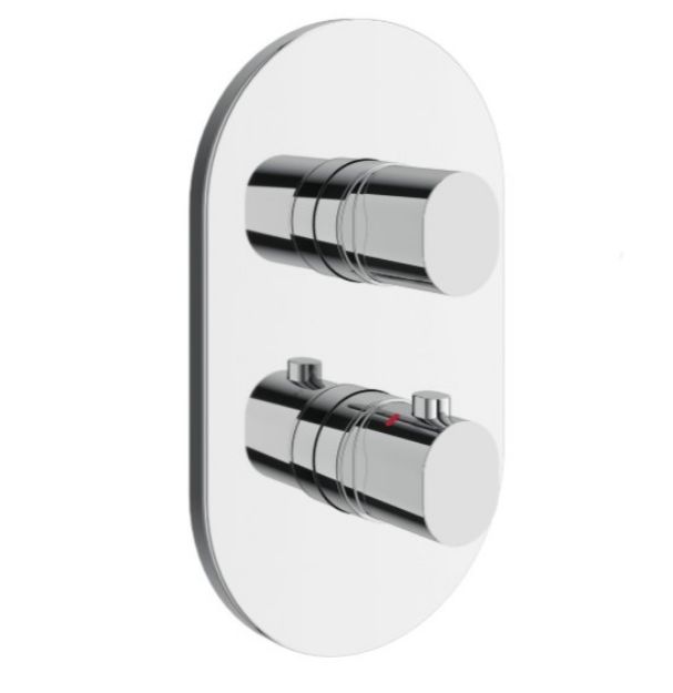 Kép Ravak CR II 067.00CR II.O3.RB071 Termosztátos 3-utas csaptelep, alaptest nélkül, Króm