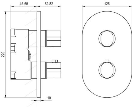 Mutassa a/az Ravak CR II 067.00CR II.O3.RB071 Termosztátos 3-utas csaptelep, alaptest nélkül, Króm részleteit Kép Ravak CR II 067.00CR II.O3.RB071 Termosztátos 3-utas csaptelep, alaptest nélkül, Króm