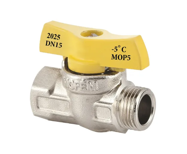 Kép Mofém flexum gáz gömbcsap KB fix 3/4 nikkelezett