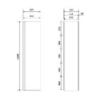 Kép Cersanit Moduo fali kiegészítő szekrény 160x39,5x34 polcokkal és tükörrel, fényes fehér (S929-020)