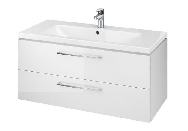 Kép Cersanit Lara 100 mosdószekrény +Como mosdó SZETT, FEHÉR 100x45x46 cm (S801-191-DSM)