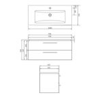 Kép Cersanit Lara 100 mosdószekrény +Como mosdó SZETT, FEHÉR 100x45x46 cm (S801-191-DSM)