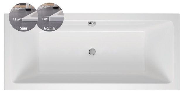 Kép M-ACRYL Sabina Slim 170x75 akryl fürdőkád lábbal