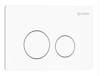 Mutassa a/az Mofém EVO 20 Nyomólap, matt fehér, rozsdamentes acél részleteit Kép Mofém EVO 20 Nyomólap, matt fehér, rozsdamentes acél