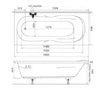 Kép M-ACRYL Klara 180x80 akryl fürdőkád lábbal