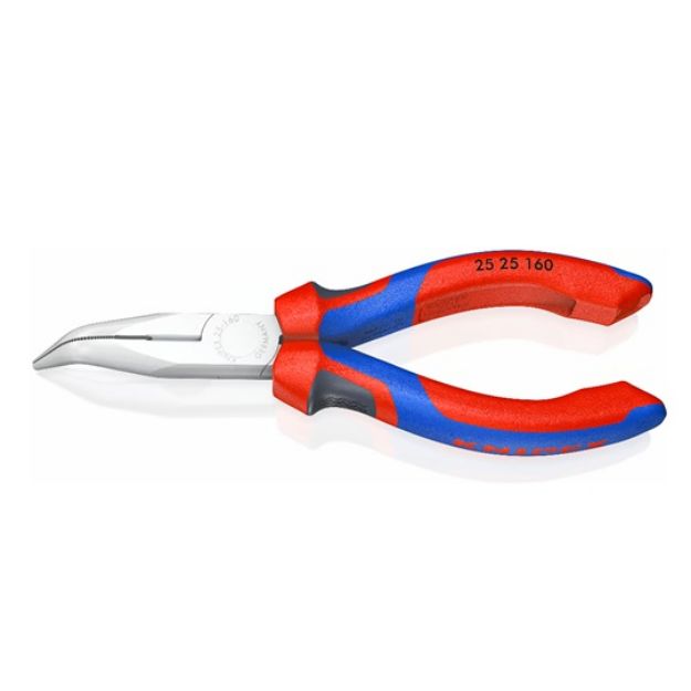 Kép Knipex íves félkerek csőrű fogó vágóéllel, krómozott 160mm
