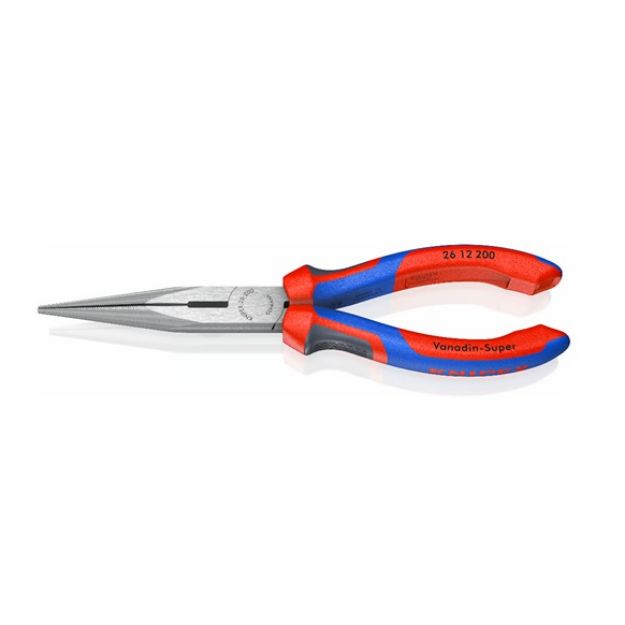 Kép Knipex félkerek csőrű fogó vágóéllel, krómozott 200mm