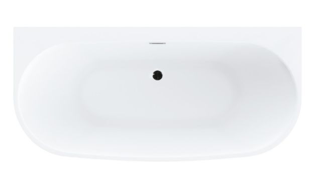 Kép M-ACRYL Avalon 170x80 kád, fehér előlappal, lábbal, arany klick-klack lefolyóval