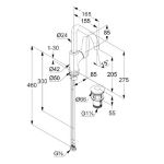 Kép Kludi X1 oldalkaros mosdócsaptelep, push-open leeresztő szeleppel, fekete