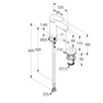 Kép Kludi X1 100 mosdócsaptelep,push-open leeresztő szeleppel, fekete