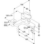 Kép Kludi X1 kádcsaptelep, zuhanyszett nélkül, fekete