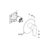 Kép Kludi X1 falsík alatti 1 funkciós csaptelep, fekete