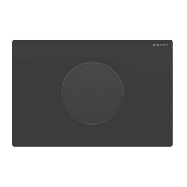 Kép Geberit nyomólap ˝Sigma 10˝, 2 vízmennyiségű, fekete / matt fekete, easy-to-clean bevonat, design gyűrű: fekete / fénylő