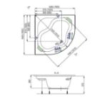 Kép M-ACRYL Samanta 150x150 akryl fürdőkád lábbal 12025