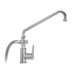 Kép Mofém Hello álló KMT csaptelep, zuhanyszettel (Hello kézizuhannyal és fali tartóval, 1500mm Silver Design gégecsővel)