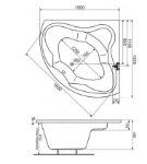 Kép M-ACRYL Ancona 150x150 akryl fürdőkád lábbal 12040