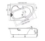 Kép M-ACRYL Azalia 150x105 jobbos akryl fürdőkád lábbal 12061
