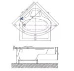 Kép M-ACRYL Ida 120x120 akryl fürdőkád lábbal 12003